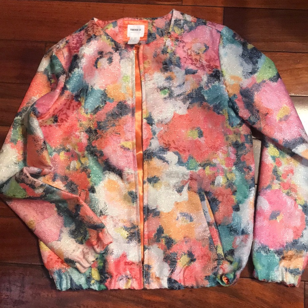 Forever 21 Girls Floral Jacket